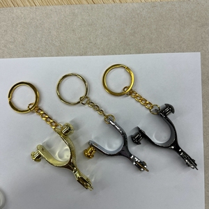 <span class=keywords><strong>Vente</strong></span> flash Mini éperons <span class=keywords><strong>de</strong></span> cheval Porte-clés Équestre Métal Fait main Porte-clés <span class=keywords><strong>de</strong></span> collection Cadeau - Product Image 2