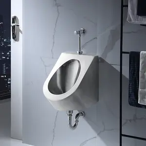Wc ss304 urinário para banheiro, urinário de aço inoxidável sem água luxuoso da parede