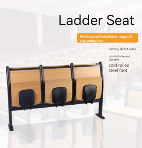 Modern Academic Metal Step Ladder Popular Design for University Classroom College Hall New School Furniture <strong>Set</strong> with Wooden Top - Product Image 5