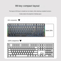 Clavier mécanique filaire dédié au gaming de bureau, interface USB, interrupteurs hot-swap, matériau ABS, touches latérales imprimées, gris brume dégradé