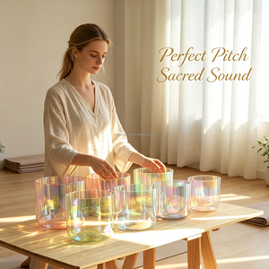 Ensemble de bols chantants en cristal pour la méditation des chakras, la guérison sonore, la klangtherapie, la klangmassage et la purification - Vente en gros usine - Product Image 1