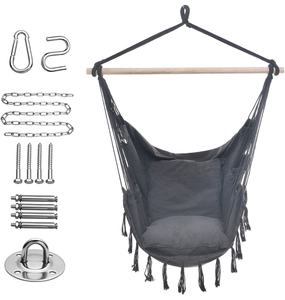 Hot bán Võng Cắm Trại Di động ngoài trời Rope macrame võng ghế với đệm - Product Image 2