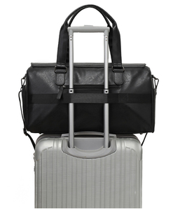 Seyahat organizatör gecede küçük seyahat çantası ile ayakkabı kılıfı boy pu deri silindir çanta erkekler için deri seyahat çanta düzenleyici - Product Image 2