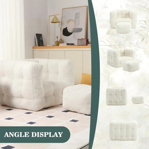 Square Velvet Sectional Sofa One Seat Design Space Saving & Vacuum Compressed Eco-Friendly <b>Upholstery</b> No MOQ Required - Product Image 3