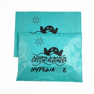 Custom Teal Green Poly Mailers Black Logo <b>Waterproof</b> Self Adhesive Plastic Shipping Courier Bags For Clothing Packaging - Product Image 3