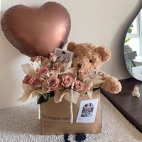D77 2024 Qualité Garantie Unique Rose Savon Bouquet Fleur Cadeau Boîte Conservé Savon Bouquet De Fleurs pour Noël Saint Valentin