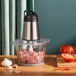 مفرمة لحم كهربائية محمولة جديدة بثلاث سرعات وسعة 2 لتر مع غلاف زجاجي، خلاط متعدد الوظائف لتحضير الطعام للاستخدام المنزلي - Product Image 4