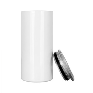 15oz White Sublimation Blank Straight Skinny Tumbler with Lids and Straw - Product Image 2