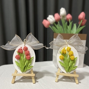 Pendentif en plâtre à peindre soi-même pour l'aromathérapie, motif floral en relief, activité créative pour enfants, ornement pour la maison <span class=keywords><strong>et</strong></span> la voiture, cadeau pour la Fête des Mères - Product Image 5