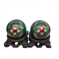Boules de Baoding artisanales en émail filigrané, creuses, à sonnerie, pour exercices manuels, revêtement en résine, anti-stress, artisanat chinois, cadeau d'anniversaire