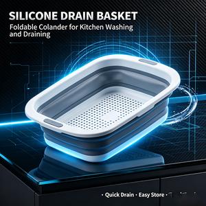 <b>Collapsible</b> Silicone Colander Foldable Drain <b>Basket</b> For Kitchen Fruit Vegetable Washing - Product Image 6