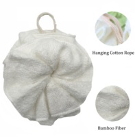 Boule éponge de lavage exfoliante en fibre de bambou biodégradable, fleurs de bain, douche