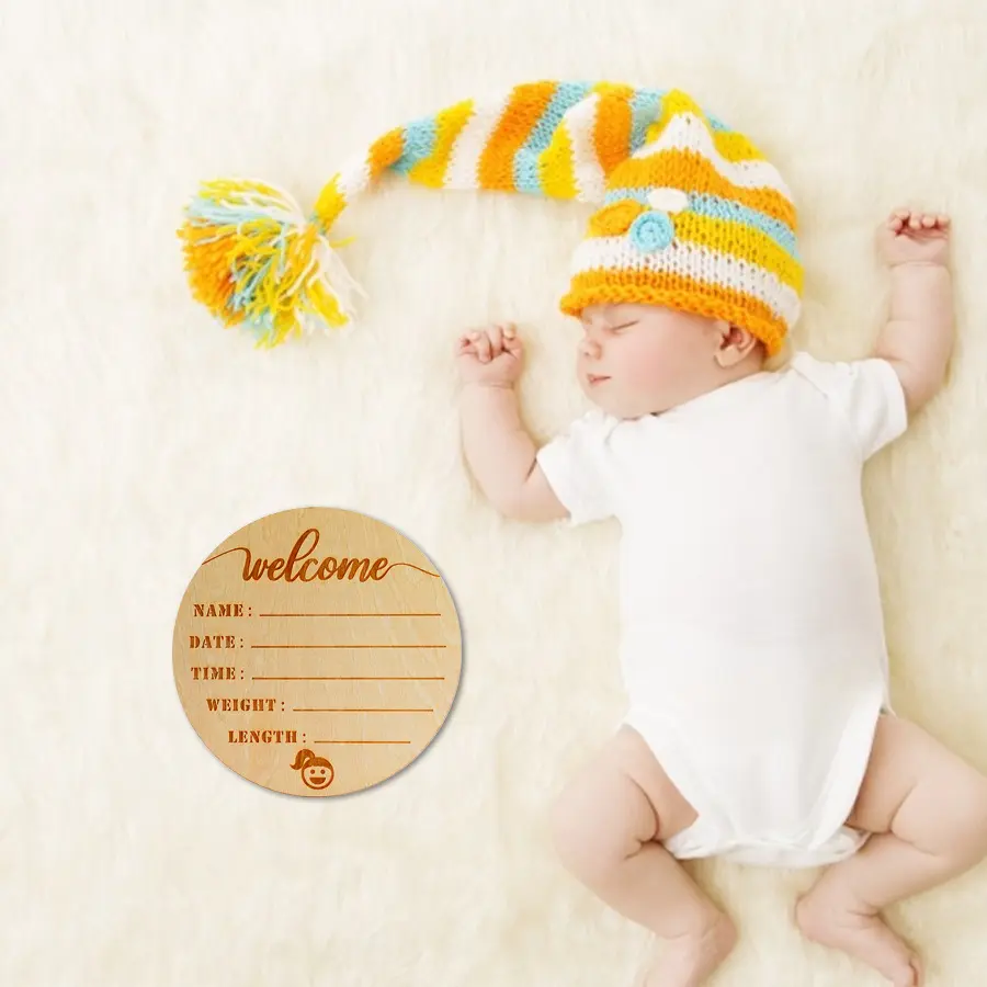 Wholesale Customization Wooden Baby Milestone Cards,Baby Announcement Monthly Marker Photo Card