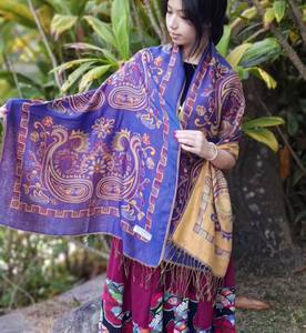 Châles ethniques rétro pour femmes, directement de l'usine, magnifiques châles en jacquard à franges, pashmina - Product Image 6