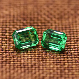 Precios al por Mayor por Quilate, Piedras Preciosas Sintéticas Hidrotermales de 5-10 mm, Creadas en Laboratorio, Esmeralda Colombiana Verde Suelta - Product Image 2