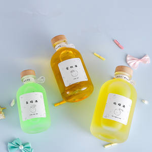 Botella de Vidrio Vacía para Bebidas al por Mayor, 250 ml, 350 ml, 500 ml, Transparente, Esmerilada, Redonda, Personalizada, con Tapón de Corcho - Product Image 2