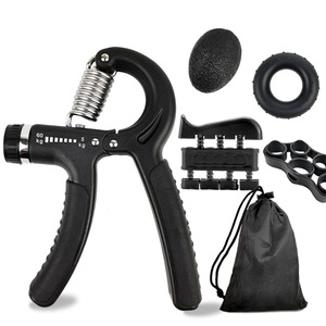 Ensemble de bandes de résistance KJ pour la rééducation des mains - Entraîneur à cinq doigts avec poignée à manivelle, ensemble de balles de préhension en PP - Product Image 1