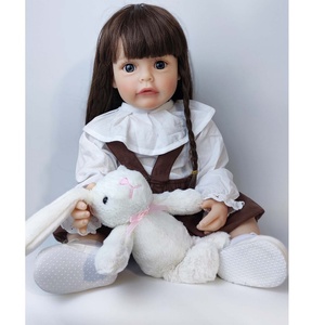 Muñeca Bebé Realista, Económica, Sólida y Suave, Muñeca Reborn de Silicona, Recién Nacida, con Cabello Largo - Product Image 1