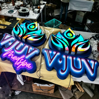 Enseigne murale lumineuse publicitaire commerciale personnalisée en acier inoxydable avec logo 3D rétroéclairé par LED, motif et icône, pour salons de beauté et spas