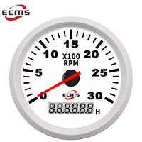 Nouveau tachymètre universel ECMS avec compteur d'heures, 3000 tr/min, 85 mm, 9-32 V, rétroéclairage rouge