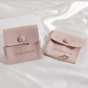 Pochette à bijoux en velours microfibre PUPPYSWE 8*8cm avec insert pour collier, emballage de haute qualité pour bijoux, fabriqué en Chine ZHE - Product Image 3