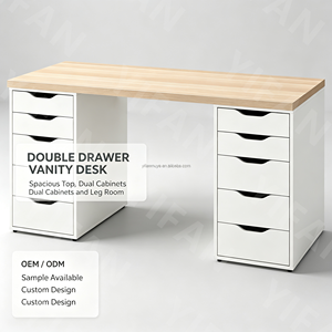 YIFAN Modern <strong>White</strong> Dressing Tables <strong>Vanity</strong> Table Lagkapten/Alex <strong>Desk</strong> with Big Storage Many Drawers Useful - Product Image 5
