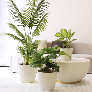 Pots de vase à fleurs pour la décoration de la maison Pots de jardinière en plastique Pot de fleur moderne rond - Product Image 3