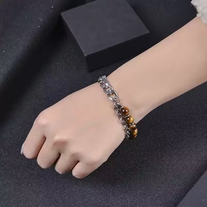 Encanto <span class=keywords><strong>de</strong></span> moda, cuentas <span class=keywords><strong>de</strong></span> piedra <span class=keywords><strong>de</strong></span> 8MM y pulsera <span class=keywords><strong>de</strong></span> acero inoxidable, pulsera <span class=keywords><strong>de</strong></span> brujería <span class=keywords><strong>de</strong></span> piedra <span class=keywords><strong>de</strong></span> cristales, uso diario adecuado para Unisex - Product Image 6