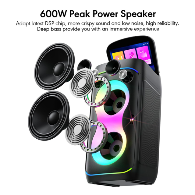 WiFi Speaker 10.1'' Touch Screen Karaoke Machine with Lyrics Display Portable Karaoke System with KaraFun Prime