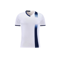 Jersey Sepak Bola Profesional Dewasa Unisex 7v7 100% Poliester Bernapas Cepat Kering Cetak Transfer Panas Biru Langit Tim Pendek Musim Panas
