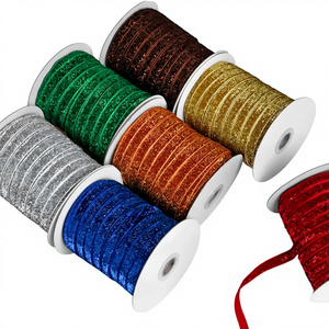 Ruban en satin de chiffon métallique élastique de haute qualité de 1 cm, écologique, coloré, pour anniversaire, Pâques, Noël, fête, mariage - Product Image 4