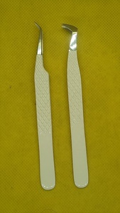 ชุดแหนบต่อขนตา2ชิ้น,แหนบ45องศาแหนบขนตาเพิ่มวอลลุ่มสีครีม - Product Image 5