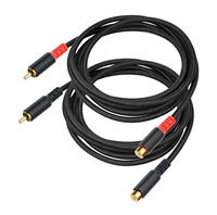Câble audio d'extension RCA mâle vers femelle en alliage d'aluminium plaqué or, double blindage, cuivre nu, 1m, stéréo, compatible avec les voitures