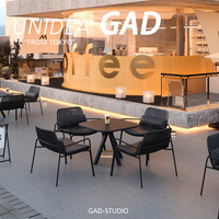 Moderno claro restaurante Bar Terraza Muebles de ocio al aire libre para Un Bar café Mesa silla combinación