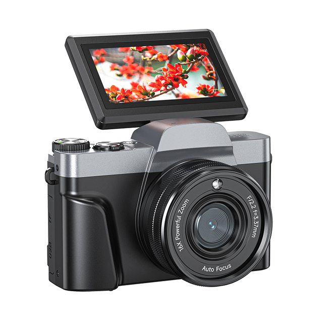 Beginner DSLR Compact Digital Photo Photography Cameras 4K 64MP 16X Flip Display SD Card Cheap for Vlogging Youtube Point Shoot
