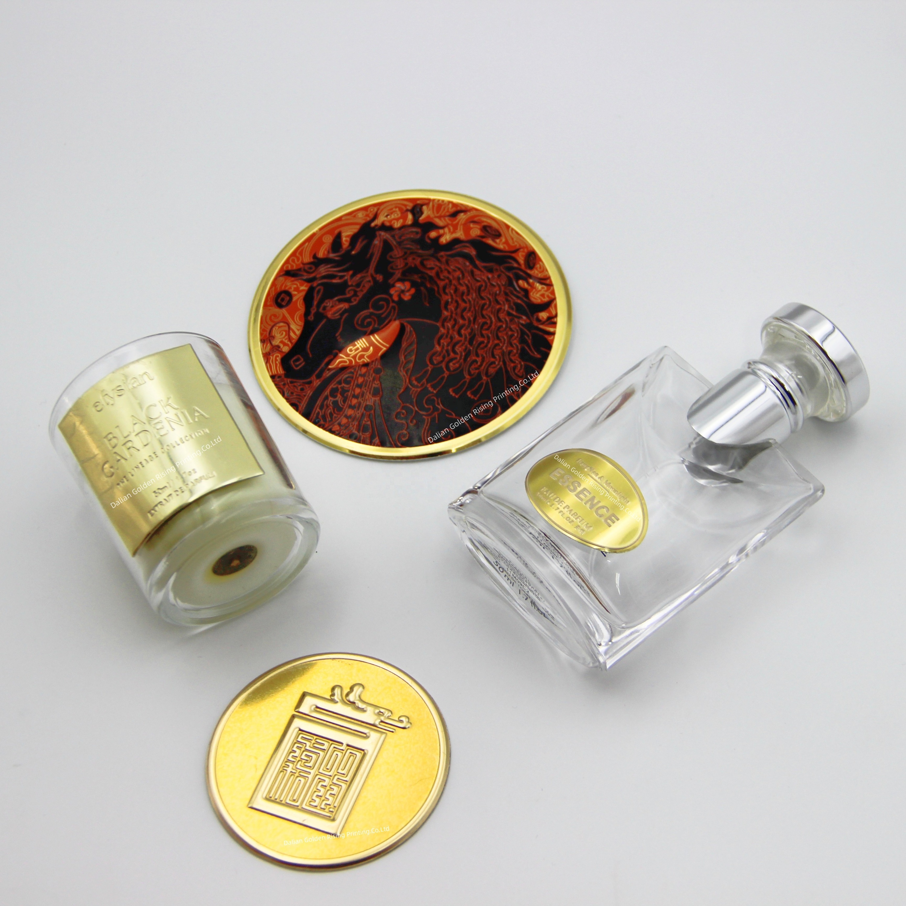 Cosmetics Label Custom Luxury Material Sticker Aluminum Metal Label Stickers Gold Foil Embossing Logo Sticker For Perfume Bottle · image 3