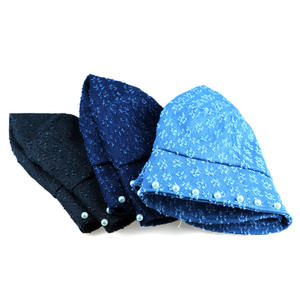 Femmes printemps et été perle conception poncé pêcheur casquettes doux soleil Denim seau chapeaux pour femmes été - Product Image 4