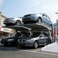 Tabitha TEP606 Mini élévateur de stationnement hydraulique à double empilement à 2 poteaux, certifié CE, pour parkings automobiles, capacité de charge 2300 kg