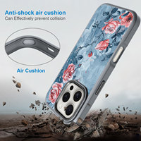 2024 nouvelle mode motif d'impression personnalisé anneau en métal avec bouton TPU PC étui de téléphone magnétique pour iPhone 16 Pro Max