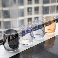 Tasse à eau 365 ml, tasse à petit-déjeuner en verre avec poignée pour les flocons d'avoine et le café