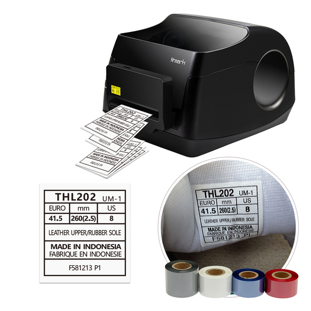 N-mark Washing Care Label Printing Machine Use Many Size Ribbon and Foil with Automatic Cutter and Multiple Print