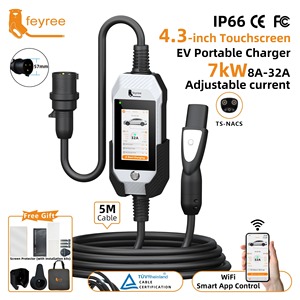 Cargador Portátil para Vehículos Eléctricos Feyree de 7kW 32A NACS, Actualización de Firmware OTA, Cable de 5M, Estación de Carga Rápida para Vehículos Eléctricos Tesla - Product Image 1