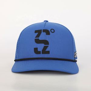 หมวกเบสบอลแบบสปอร์ตมีเชือกตัดด้วยเลเซอร์หมวกโพลีเอสเตอร์กันน้ำลายนูนโลโก้ตามสั่ง - Product Image 2