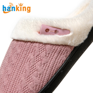 Ehanking Pantoufles d'intérieur confortables doublées peluche de couleur unie pour <span class=keywords><strong>femme</strong></span>, pantoufles décontractées d'hiver à enfiler en <span class=keywords><strong>fausse</strong></span> <span class=keywords><strong>fourrure</strong></span> - Product Image 3