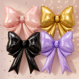 Globos Gigantes de Aluminio en Forma de Lazo de 29 Pulgadas, Color Mate Rosa Dorado, Negro y Lavanda, Set de Decoración para Fiestas, Fondo para Photo Booth - Product Image 2