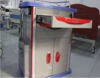 Chariot médical d'urgence, chariot médical d'hôpital en acier inoxydable, avec serrure jetable, pour les soins infirmiers