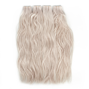 Estensioni di Capelli Umani Remy a Doppia Trama, Invisibili, Bianco Biondo, con Base in Skin Weft - Product Image 2
