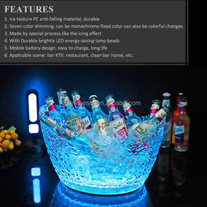 Nouvelle conception, seau à glace LED en plastique 5L / seau à vin LED, lumières décoratives LED pour les fêtes, pour KTV, bar, usage intérieur - Product Image 5