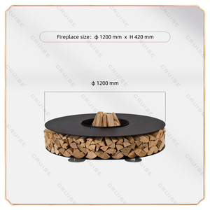 CRUCERO Tamaño personalizado Villa Exterior <span class=keywords><strong>Terraza</strong></span> sin humo Madera/<span class=keywords><strong>Gas</strong></span>/Alcohol/Atomizado/<span class=keywords><strong>Chimenea</strong></span> electrónica 1200mm Fogata independiente - Product Image 5