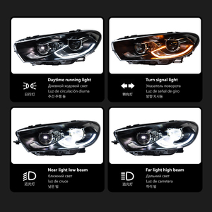 Faros Delanteros LED para <span class=keywords><strong>Volkswagen</strong></span> <span class=keywords><strong>Scirocco</strong></span> 2009-2015, Conjunto de Faros de Alta Gama Estilo <span class=keywords><strong>R</strong></span> con Lente de Proyector y Luces DRL - Product Image 5